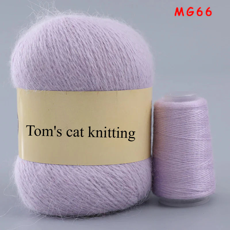 Long-haired mink fleece yarn,  13s/2 medium and thick hand-woven rabbit wool