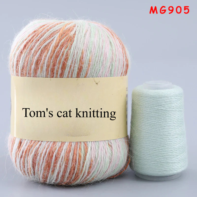 Long-haired mink fleece yarn,  13s/2 medium and thick hand-woven rabbit wool