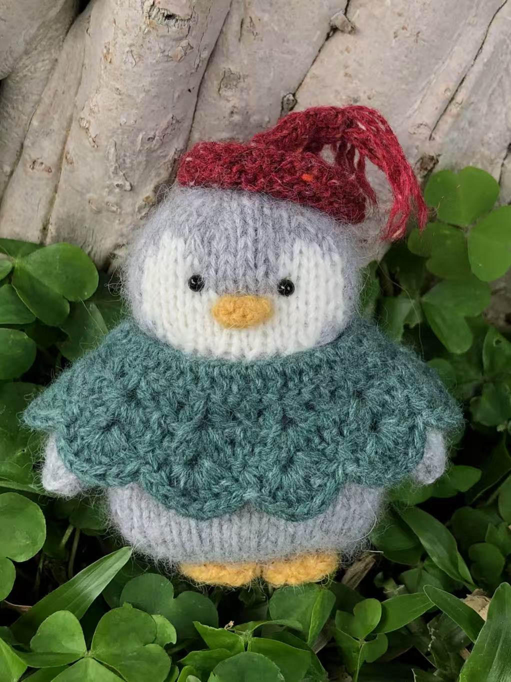 Handmade  knit  Soft  toys   Clothed Cute Penguin Stuffed Animal in Dress handmade toy