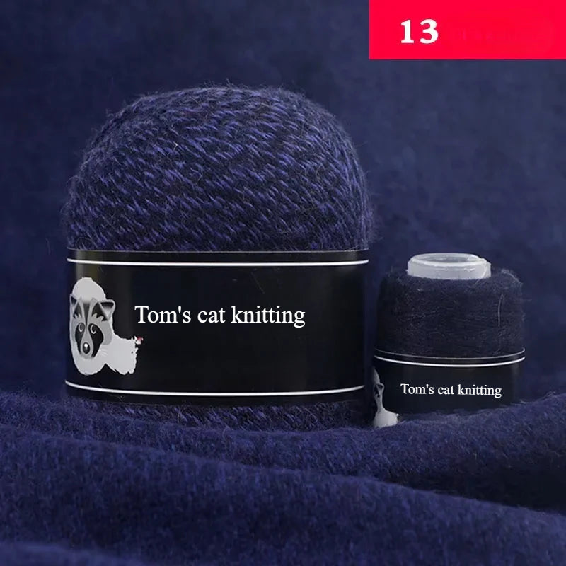 High-quality hand-woven mink thread 24/3 strands medium and thick wool with small shaft long hair mink knitting sweater scarf thread