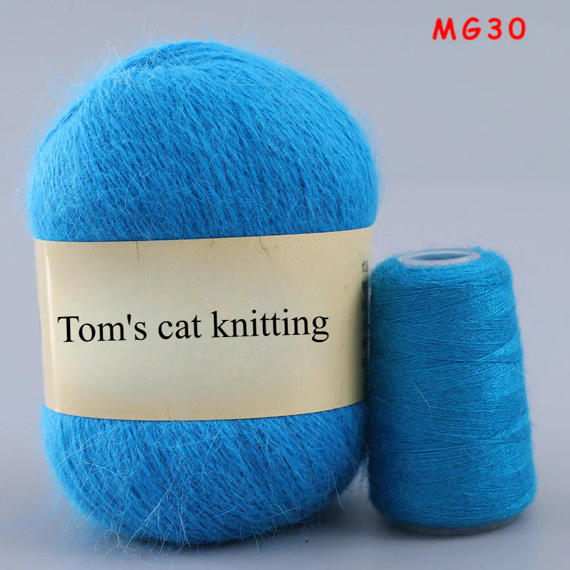 Long-haired mink fleece yarn,  13s/2 medium and thick hand-woven rabbit wool