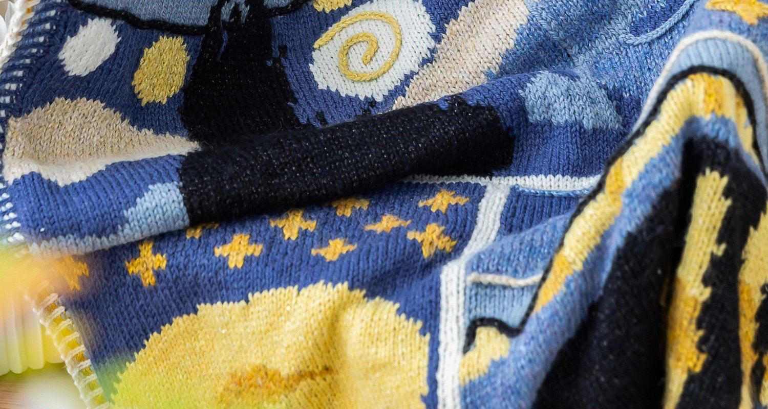 Knit handmade   Blanket     wool  yarn  Special gift    Starry Night