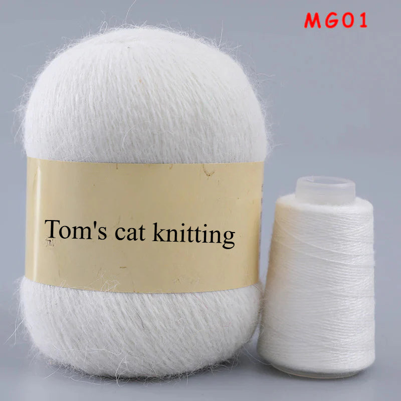 Long-haired mink fleece yarn,  13s/2 medium and thick hand-woven rabbit wool