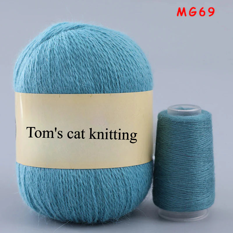Long-haired mink fleece yarn,  13s/2 medium and thick hand-woven rabbit wool