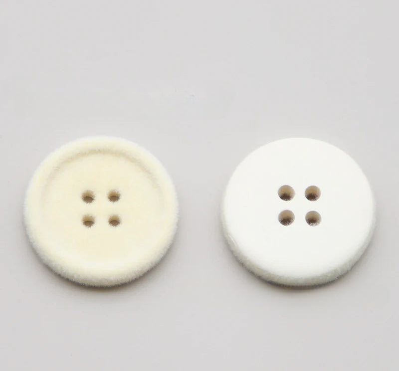 Resin four-eye button woolen coat trench coat sweater decoration button universal hand-sewn high-end flocking button