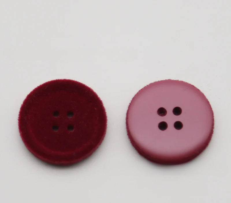 Resin four-eye button woolen coat trench coat sweater decoration button universal hand-sewn high-end flocking button