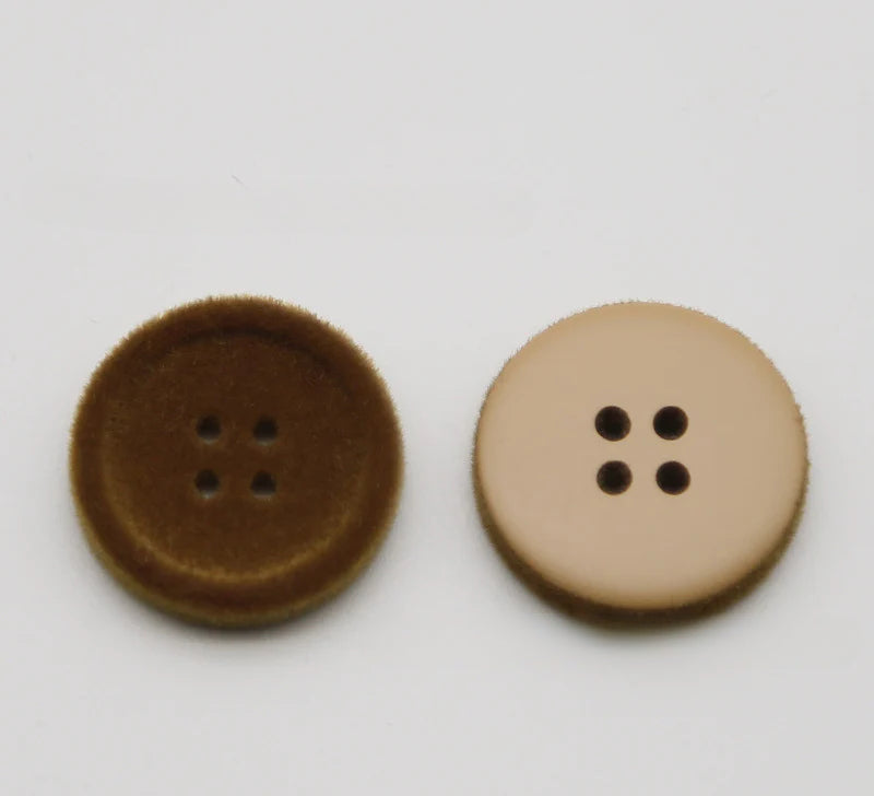 Resin four-eye button woolen coat trench coat sweater decoration button universal hand-sewn high-end flocking button