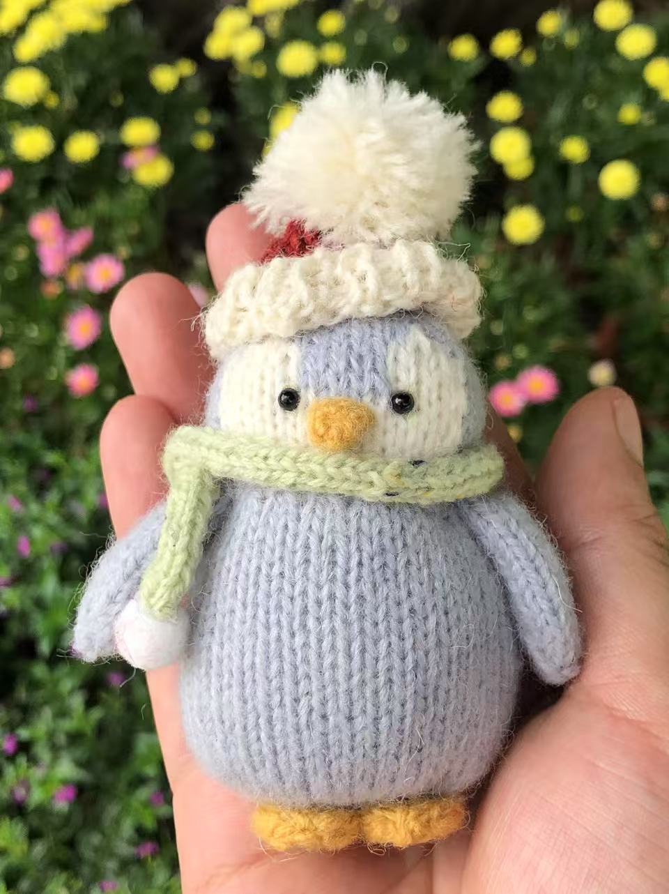 Handmade  knit  Soft  toys   Clothed Cute Penguin Stuffed Animal in Dress handmade toy