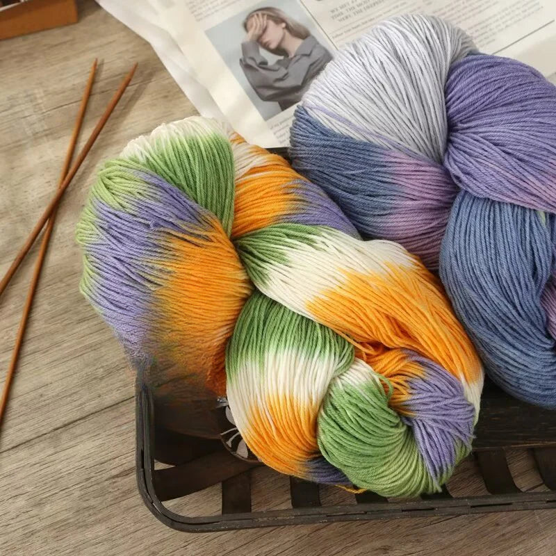 Hand dye gradual change wool line segment dye wool line segment dye gradual change scarf sweater hat hand woven thread