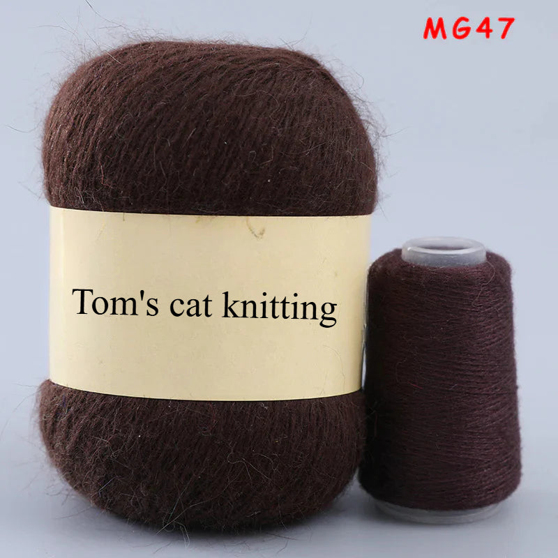 Long-haired mink fleece yarn,  13s/2 medium and thick hand-woven rabbit wool