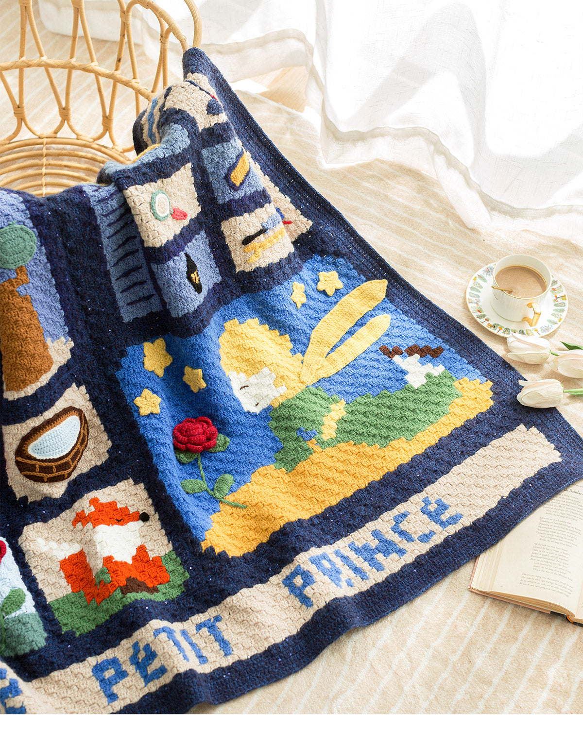 Knit handmade   Blanket    The Little Prince