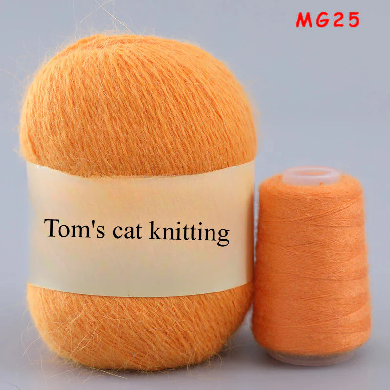 Long-haired mink fleece yarn,  13s/2 medium and thick hand-woven rabbit wool