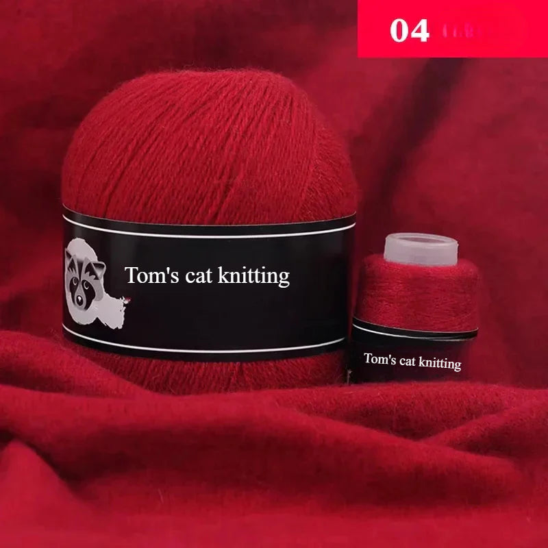 High-quality hand-woven mink thread 24/3 strands medium and thick wool with small shaft long hair mink knitting sweater scarf thread