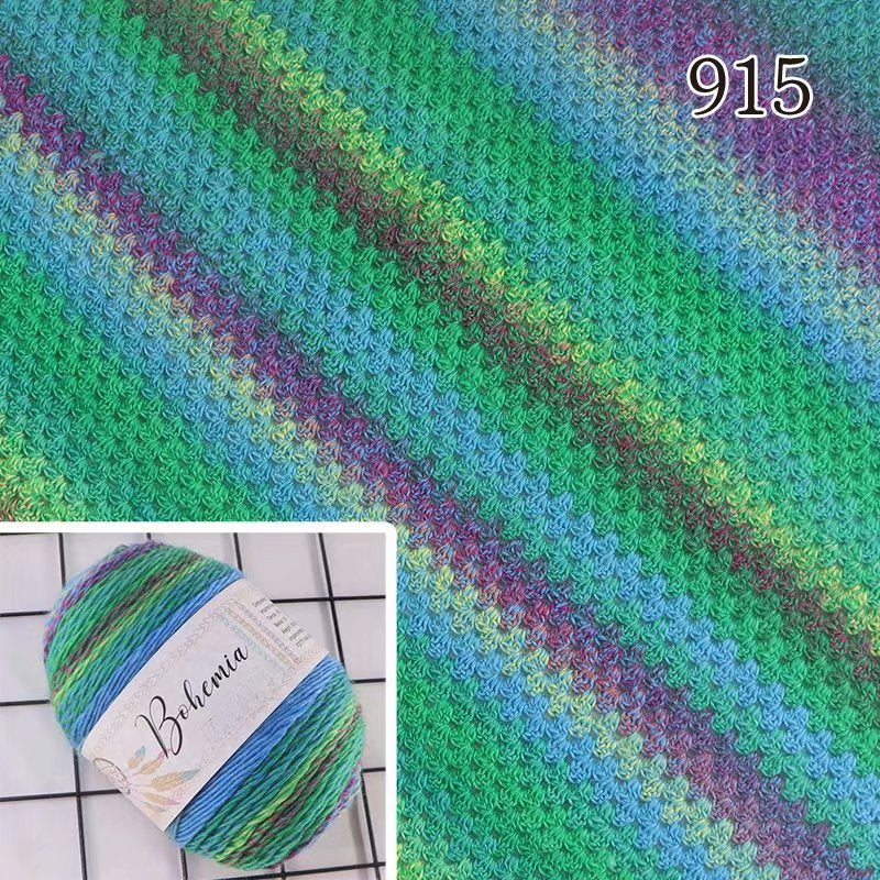 New Rainbow Thread Bohemian Rainbow Medium Thickness Hand Knitted Wool Cake Thread Crafts