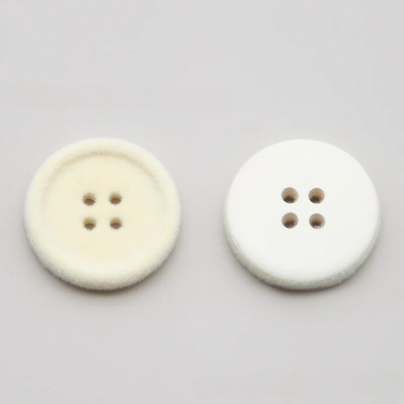 Resin four-eye button woolen coat trench coat sweater decoration button universal hand-sewn high-end flocking button