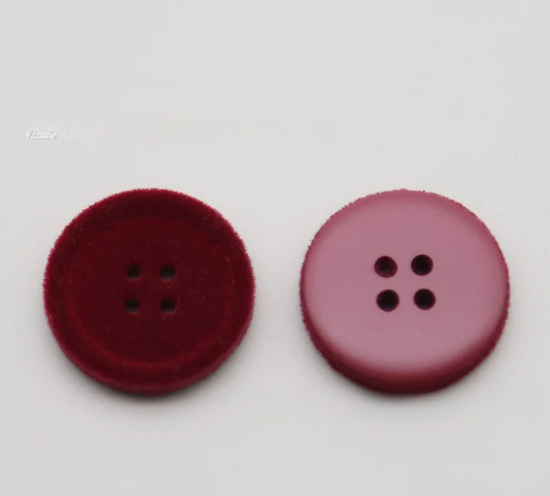 Resin four-eye button woolen coat trench coat sweater decoration button universal hand-sewn high-end flocking button