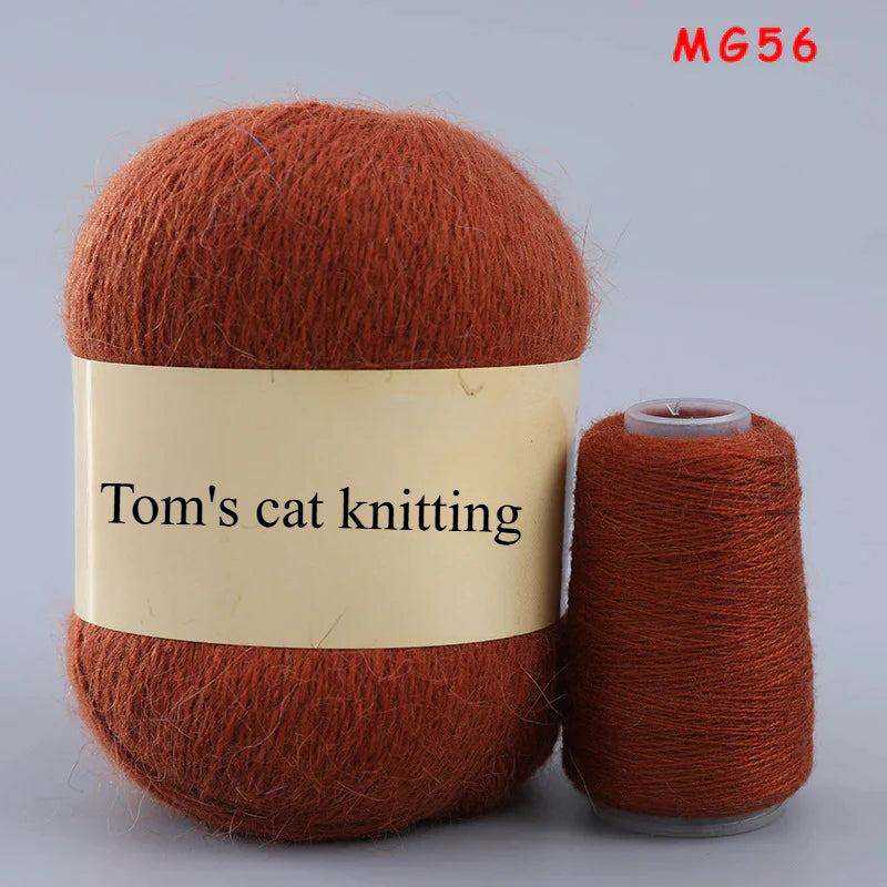 Long-haired mink fleece yarn,  13s/2 medium and thick hand-woven rabbit wool