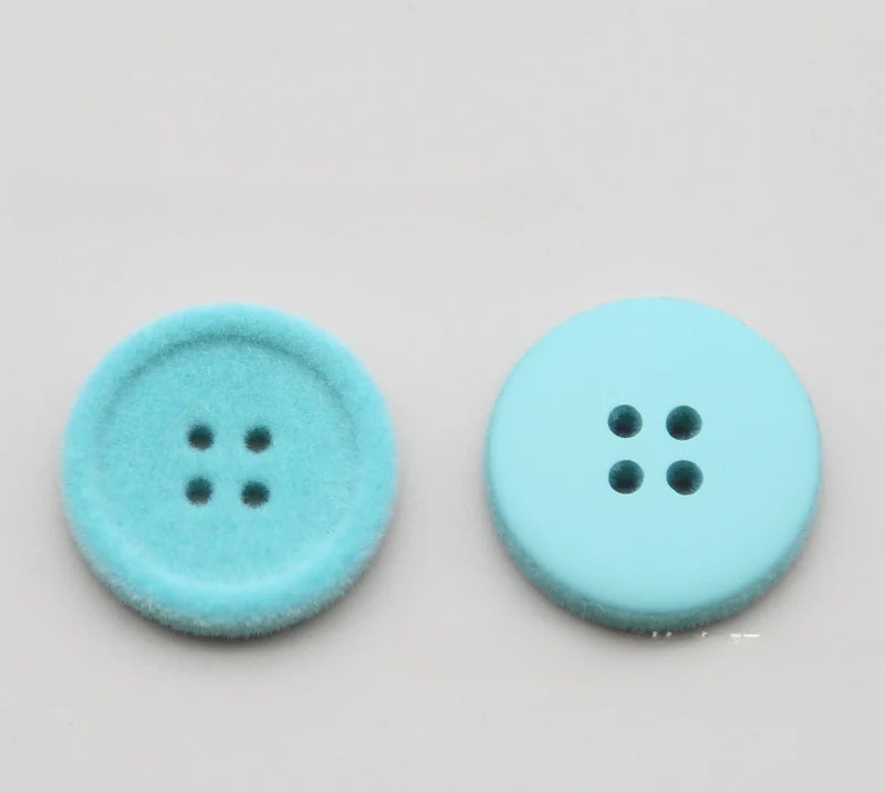Resin four-eye button woolen coat trench coat sweater decoration button universal hand-sewn high-end flocking button
