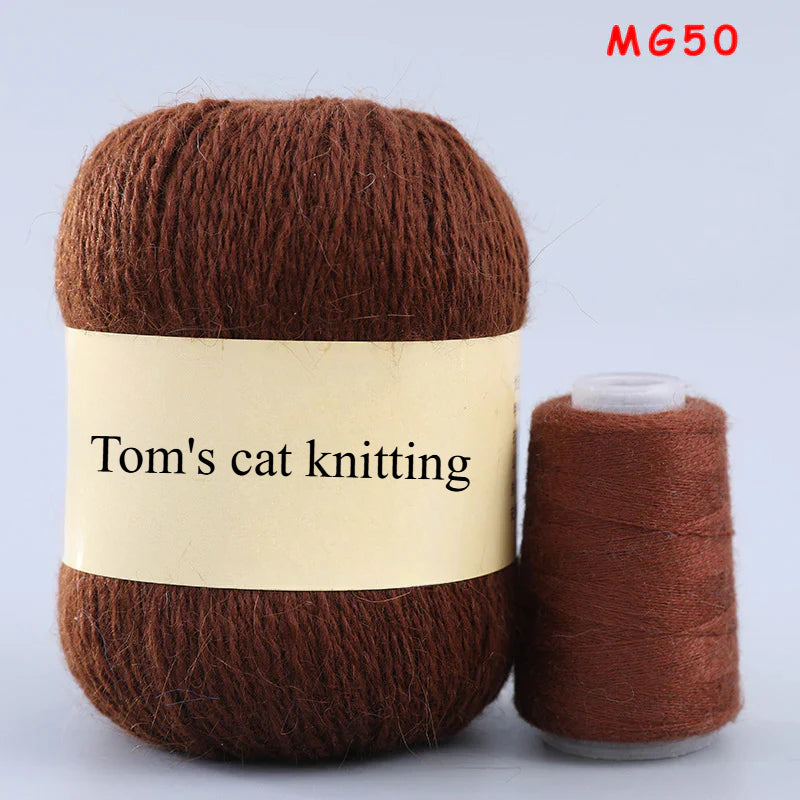 Long-haired mink fleece yarn,  13s/2 medium and thick hand-woven rabbit wool