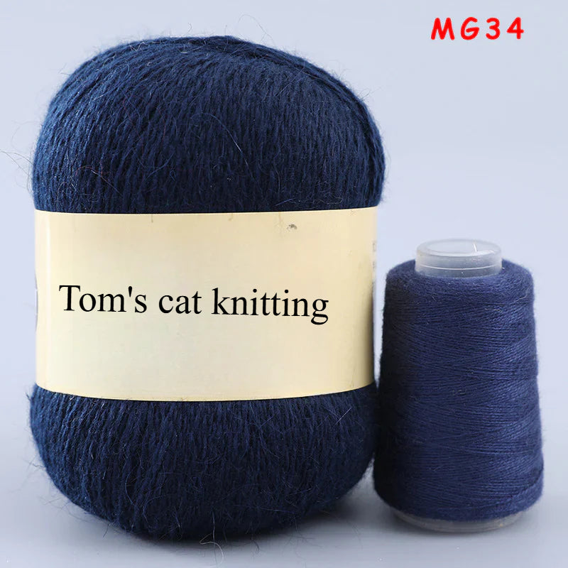 Long-haired mink fleece yarn,  13s/2 medium and thick hand-woven rabbit wool