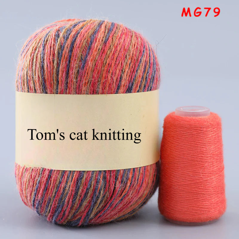 Long-haired mink fleece yarn,  13s/2 medium and thick hand-woven rabbit wool