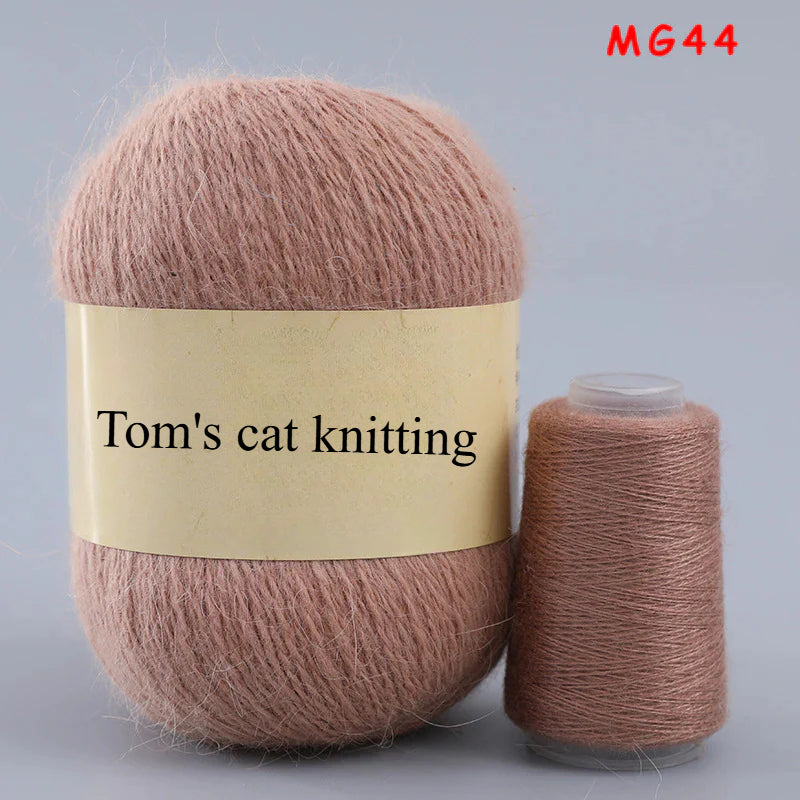 Long-haired mink fleece yarn,  13s/2 medium and thick hand-woven rabbit wool