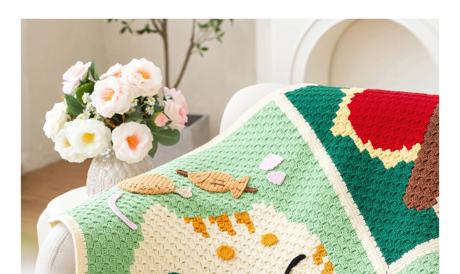 handmade   Blanket  Cotton thread   Special gift knitting  knit by cotton  baby blanket