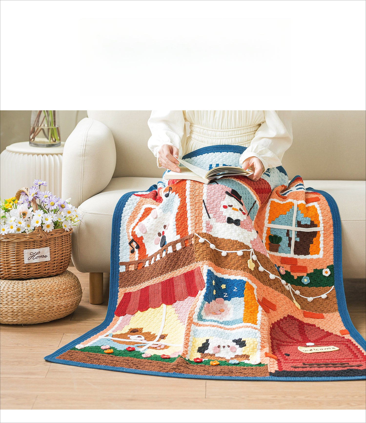 handmade   Blanket      Cotton thread   Special gift knit blanket knit blanket baby knit blanket kit