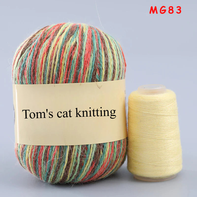 Long-haired mink fleece yarn,  13s/2 medium and thick hand-woven rabbit wool