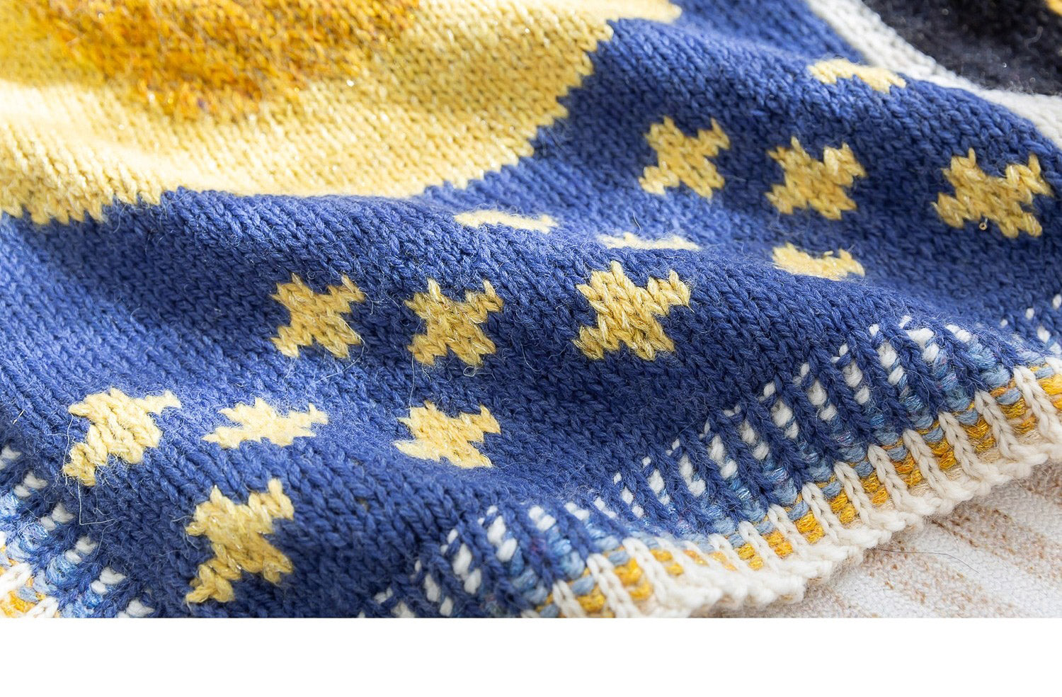 Knit handmade   Blanket     wool  yarn  Special gift    Starry Night