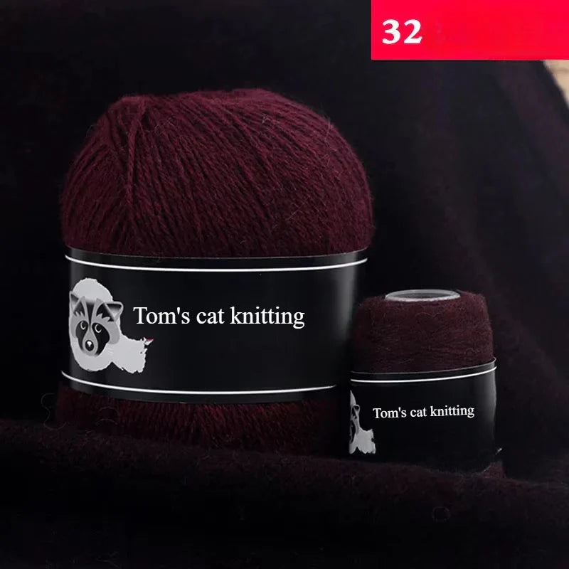 High-quality hand-woven mink thread 24/3 strands medium and thick wool with small shaft long hair mink knitting sweater scarf thread