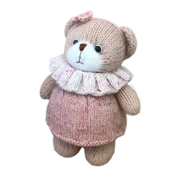 Hand knit  Soft  toys   wool  handmade  Clothed Cute  Bear Stuffed Animal in Dress