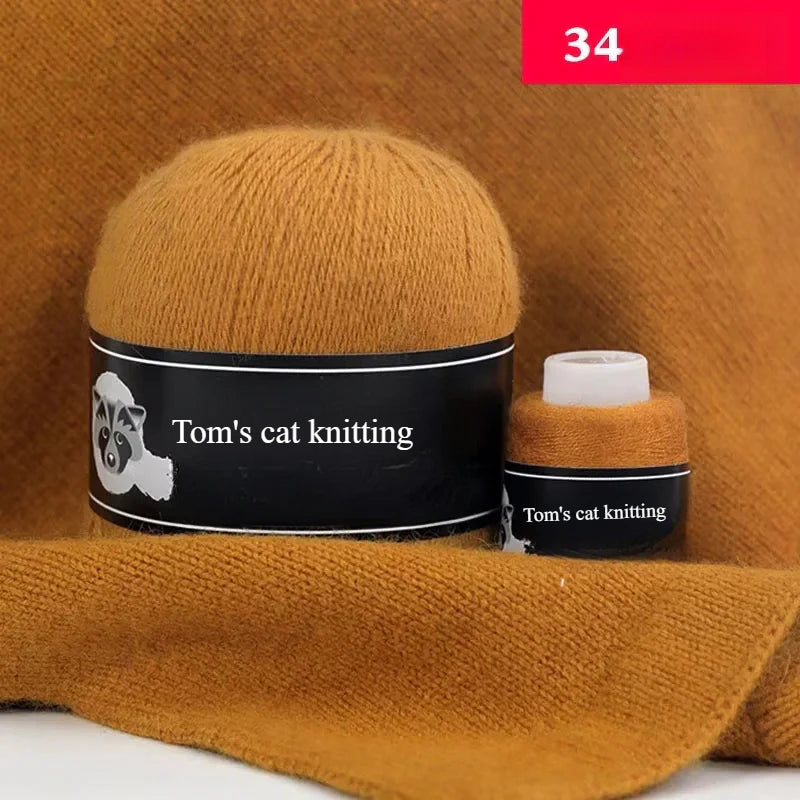 High-quality hand-woven mink thread 24/3 strands medium and thick wool with small shaft long hair mink knitting sweater scarf thread