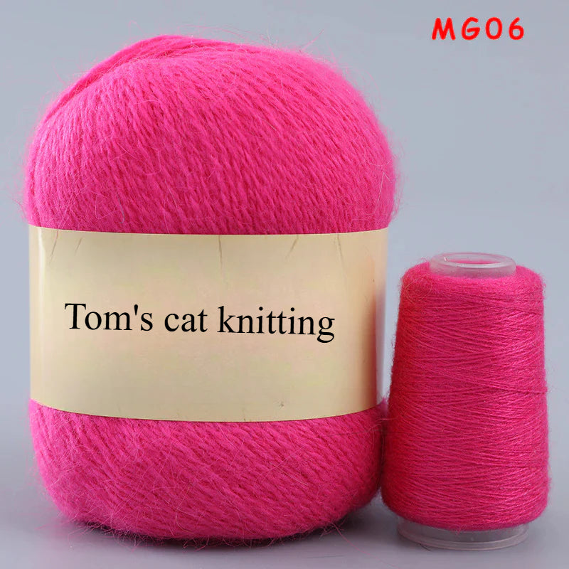 Long-haired mink fleece yarn,  13s/2 medium and thick hand-woven rabbit wool