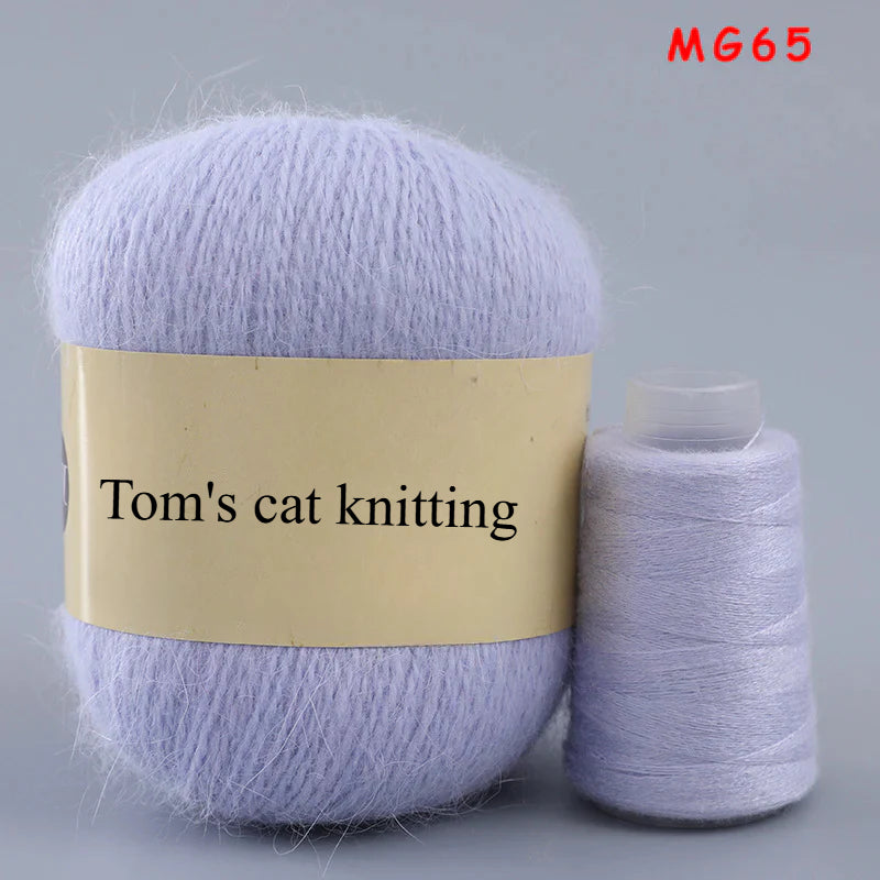 Long-haired mink fleece yarn,  13s/2 medium and thick hand-woven rabbit wool