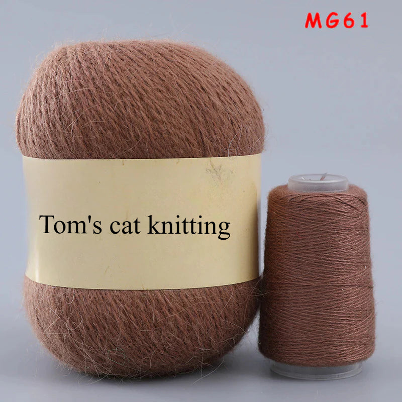 Long-haired mink fleece yarn,  13s/2 medium and thick hand-woven rabbit wool