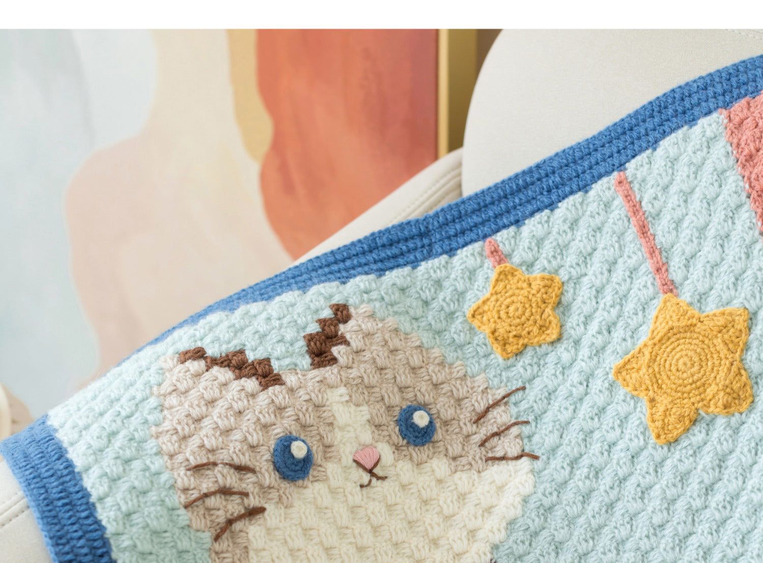 Knit handmade   Blanket      Cotton thread   Special gift cat blanket