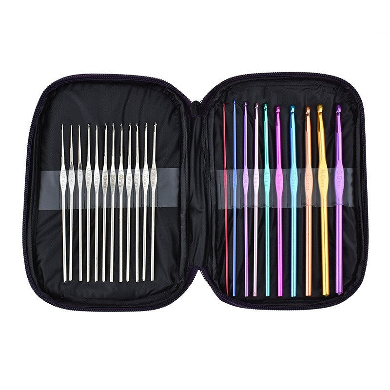 Cross-border 100-piece crochet set Color alumina single head Full set of crochet DIY knitting tools Material