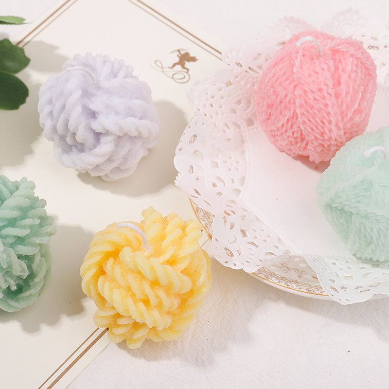 Yarn ball scented candle  paraffin modilan ornament gift