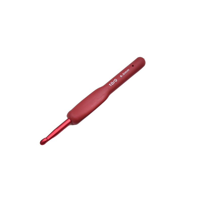 Red crochet DIY hand knitting tool alumina hook wool needle bag silicone non-slip crochet wholesale