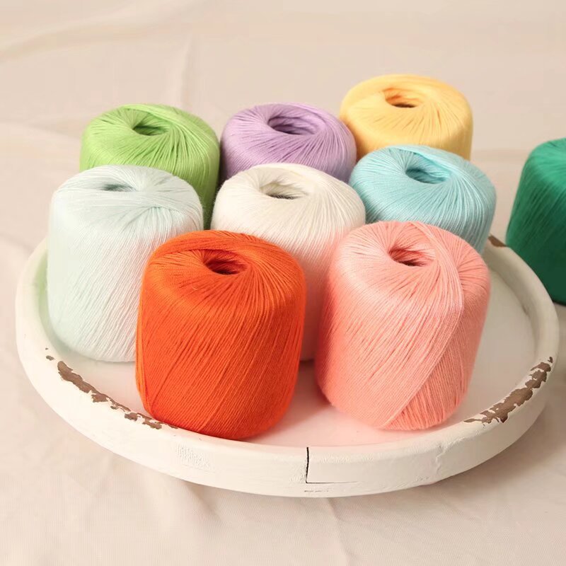 Lace Thread Tencel Cotton Lace Thread Hand Knitted Crochet Doll Wool Spinning Wool DIY Material Pack
