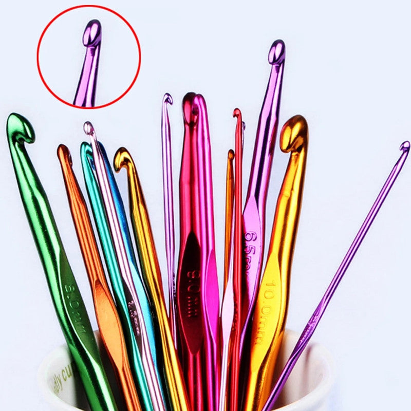 Cross-border 100-piece crochet set Color alumina single head Full set of crochet DIY knitting tools Material
