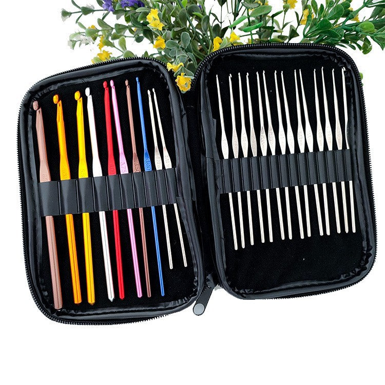 Cross-border 100-piece crochet set Color alumina single head Full set of crochet DIY knitting tools Material