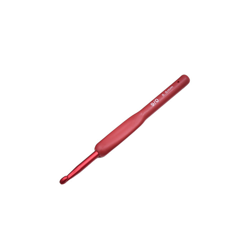 Red crochet DIY hand knitting tool alumina hook wool needle bag silicone non-slip crochet wholesale