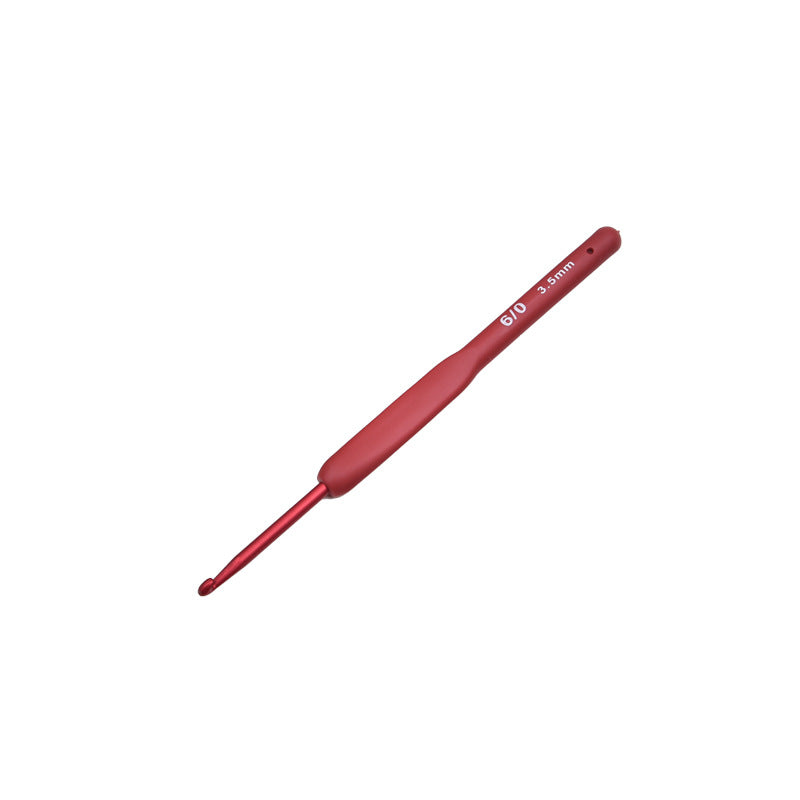 Red crochet DIY hand knitting tool alumina hook wool needle bag silicone non-slip crochet wholesale
