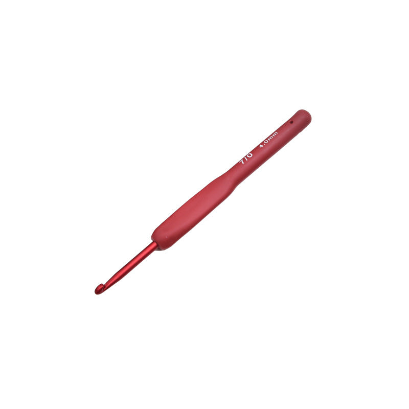 Red crochet DIY hand knitting tool alumina hook wool needle bag silicone non-slip crochet wholesale