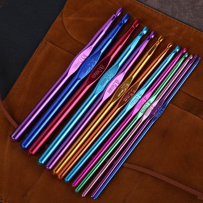 Cross-border 100-piece crochet set Color alumina single head Full set of crochet DIY knitting tools Material