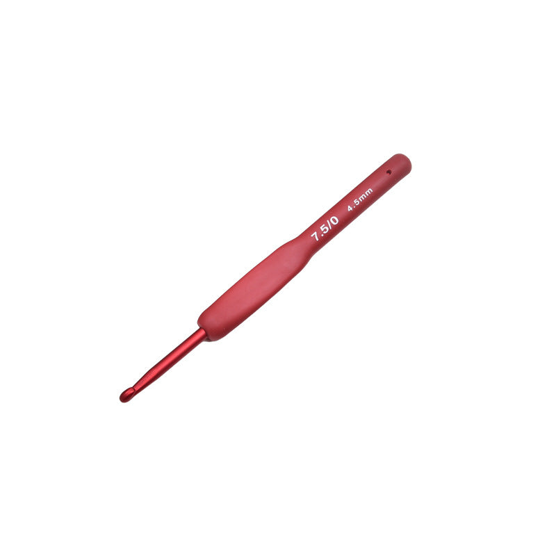 Red crochet DIY hand knitting tool alumina hook wool needle bag silicone non-slip crochet wholesale