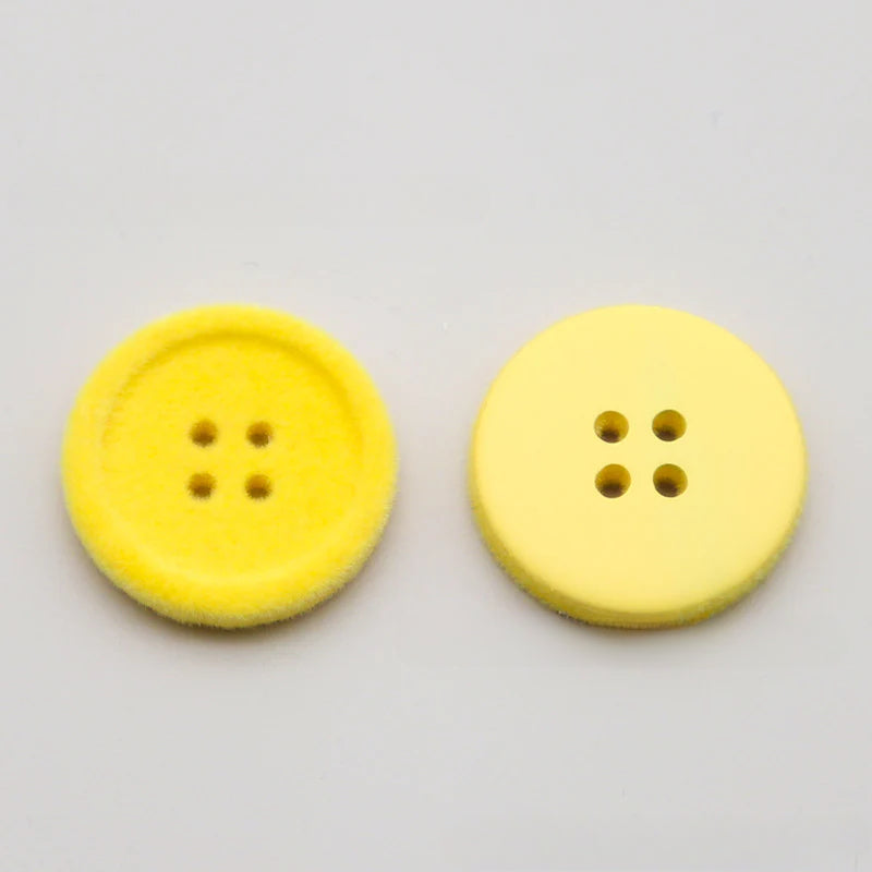 Resin four-eye button woolen coat trench coat sweater decoration button universal hand-sewn high-end flocking button