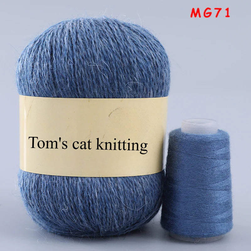 Long-haired mink fleece yarn,  13s/2 medium and thick hand-woven rabbit wool
